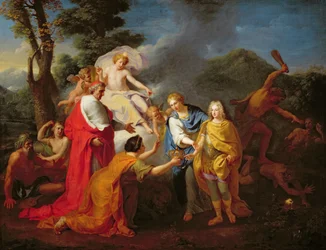 Allegorie der Anerkennung von Philippe de France (1683-1746), Herzog von Anjou als König von Spanien, 24. November 1700, vor 1704